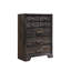 Commode contemporaine avec boutons en métal et tiroirs de rangement