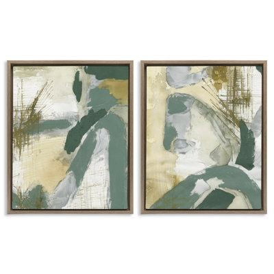  «Rustic Abstraction in Neutrals», ensemble de 2 toiles flottantes encadrées par Vanna Lam