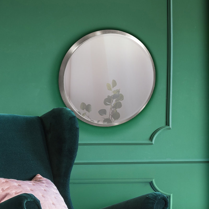 Broxton Engineered Wood Flat Wall Mirror, 44cm H x 44cm W