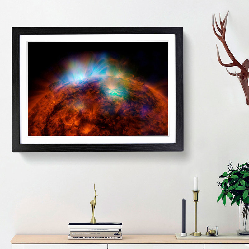 Light of the Sun in Abstract - Picture Frame Graphic Art Print, Black Framed, 62cm H x 87cm W x 2cm D