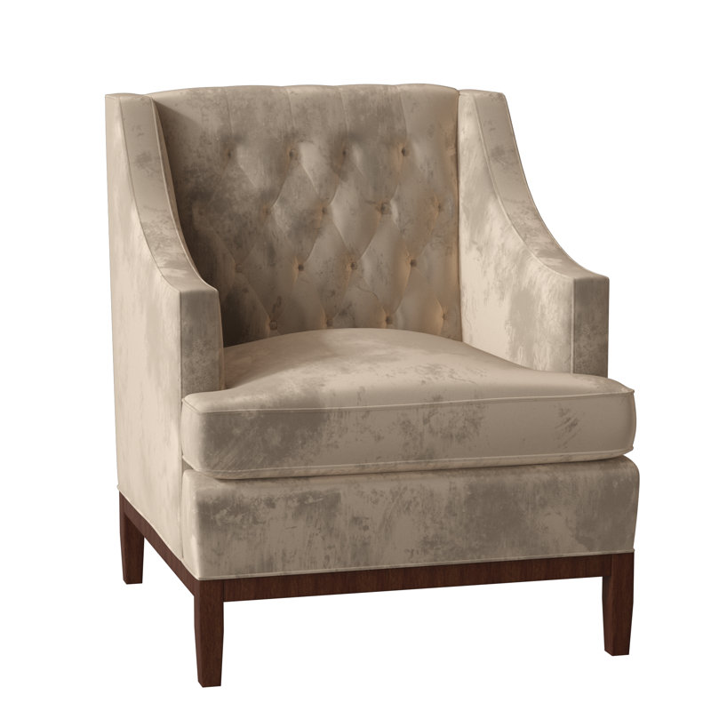 Carmel Tufted Armchair, August Gray, Burnished Brown