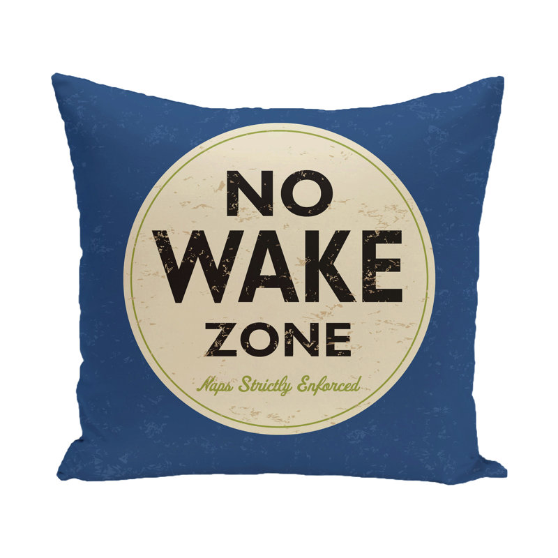 Surf, Sand, & Sea Nap Zone Word Square Pillow Cover and Insert, Blue, 26" H x 26" W