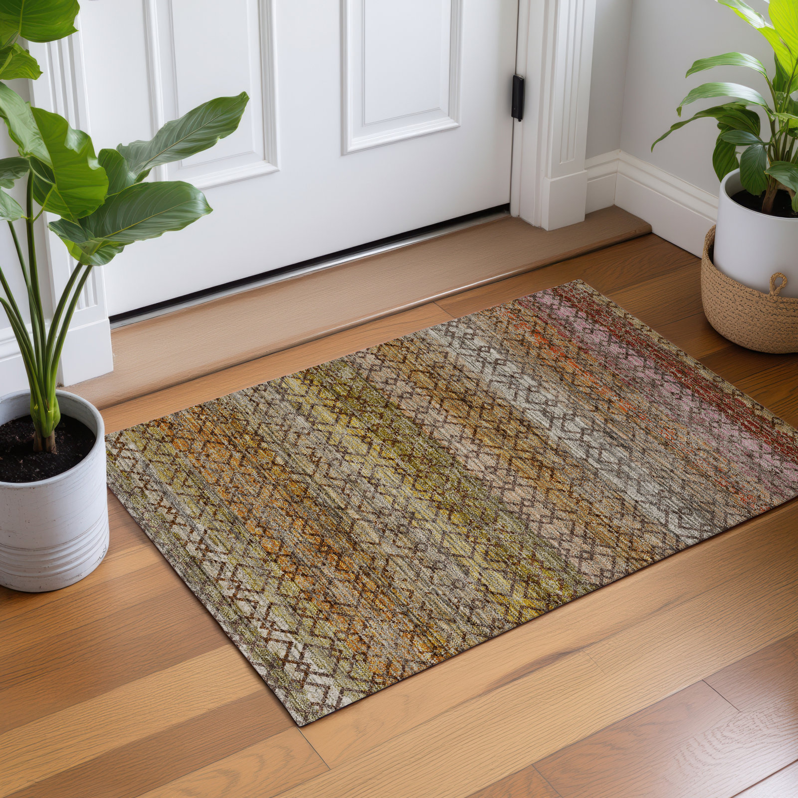 Tirico Geometric Casual Rug, Chocolate, 1'8" x 2'6"