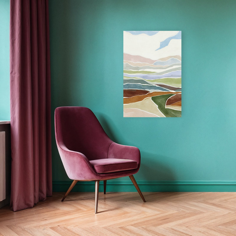 «Landscape Hues Abstract Peaceful Serene Landscape Mountain», art mural