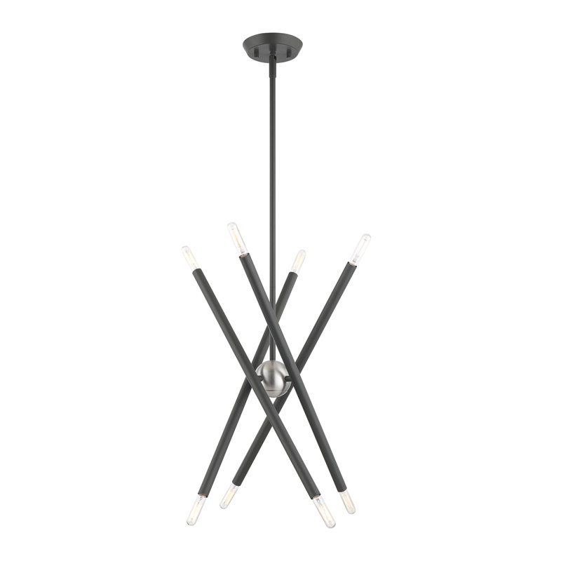 Poco 8 - Light Dimmable Sputnik Modern Linear Chandelier, Scandinavian Gray