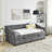 Sofas | Mid-Century Tufted Twin Daybed Sofa with Storage Drawers, For Living Room Guest Room | Slate Gray | Polyester-1787370312