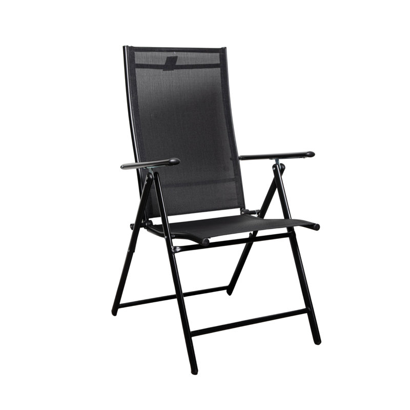 Folding Patio Dining Armchair, Black
