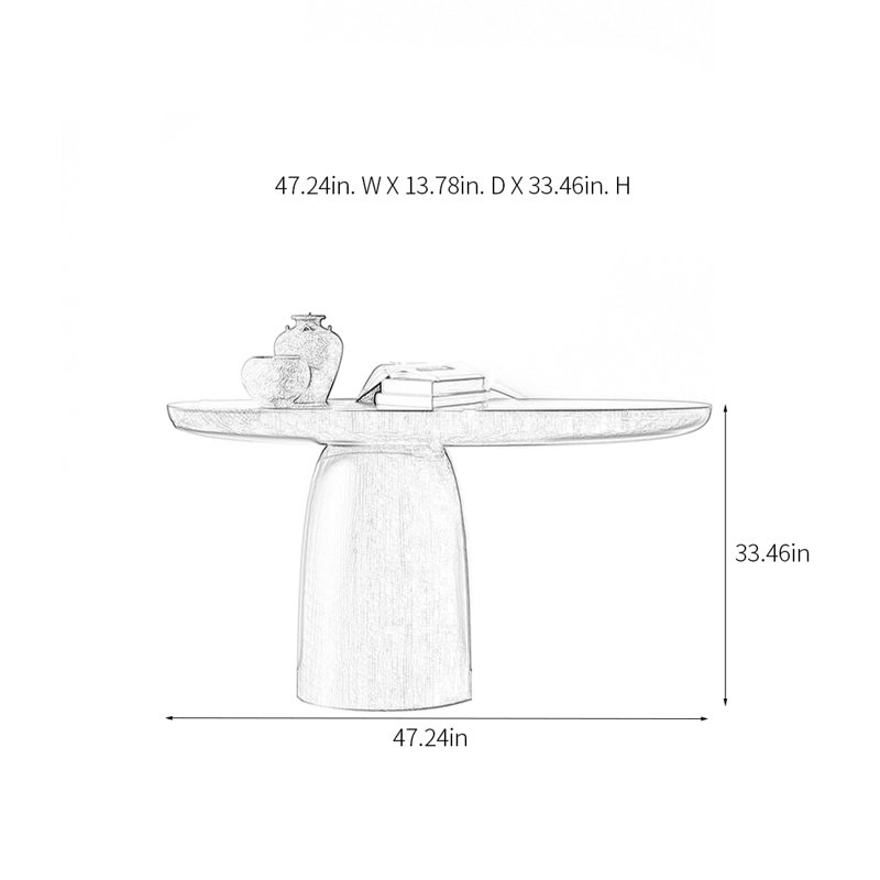 Retro Personalized Creative Console Table, 33.46" H x 47.24" W x 13.78" D