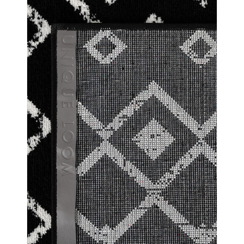 Selim Geometric Black Area Rug, Square 10'