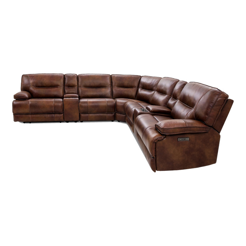 Canapé modulaire inclinable en cuir 130,5 po