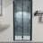 34.45 In. W X 72.16 H Bi Semi- Shower Doors In Matte Black, With Clear Glass Panels, Aluminium For Bathroom Refinement Black Glass, To 35-3/8 H, Joy