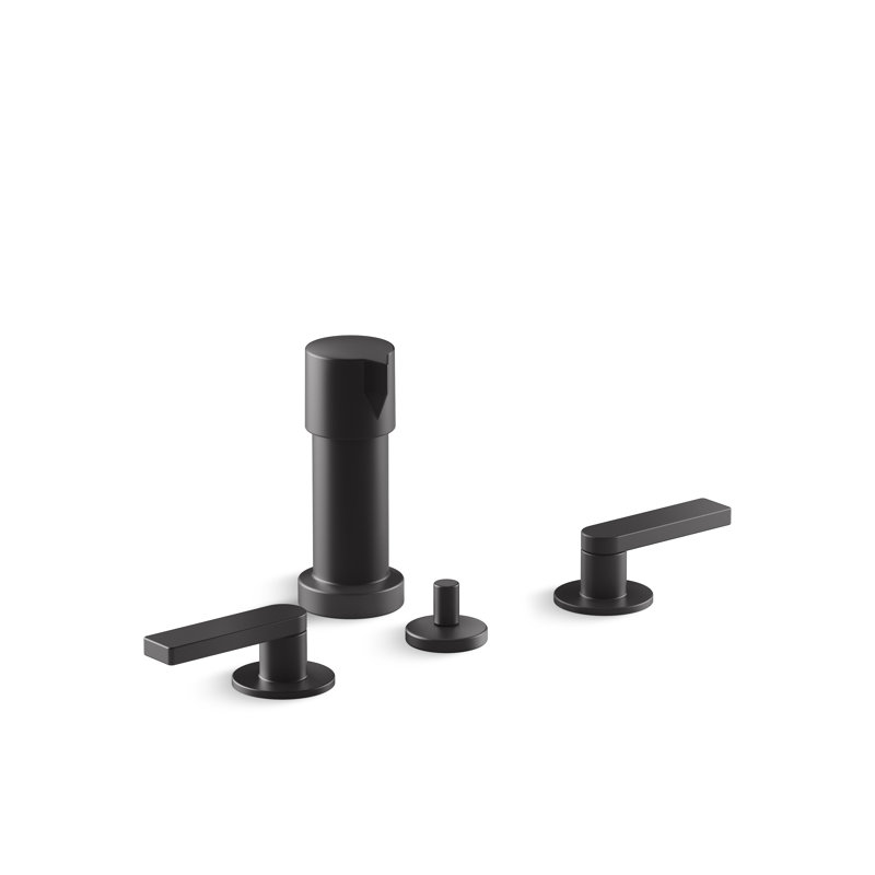 Robinet de bidet composé avec poignées levier, Noir mat