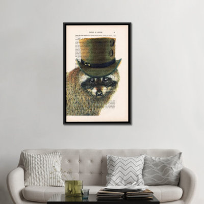 «Vintage Paper Series: Steampunk Racoon», impression sur toile