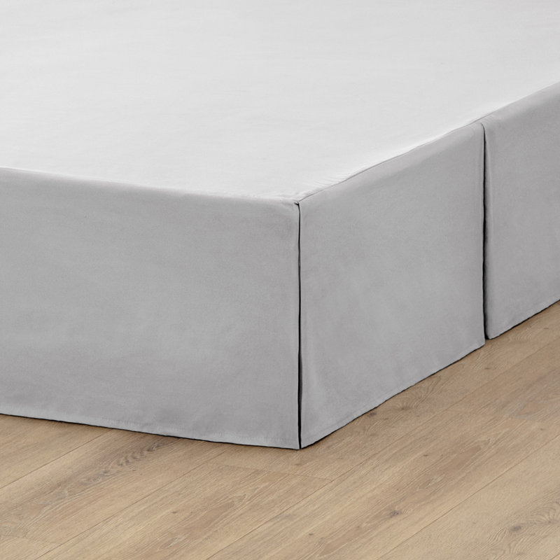 Jupe de lit plissée 15 po sur mesure, Double, Gris clair