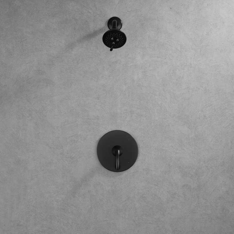 Stilleto Collection Shower Trim Only: 3-Function 4" Round Shower Head, Single Handle Set & Rough-in Valve Included - Oil Rubbed Bronze