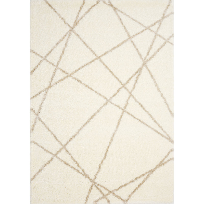 Tapis beige à motif géométrique Tolonda, Rectangle 5 pi 3 po x 7 pi 7 po
