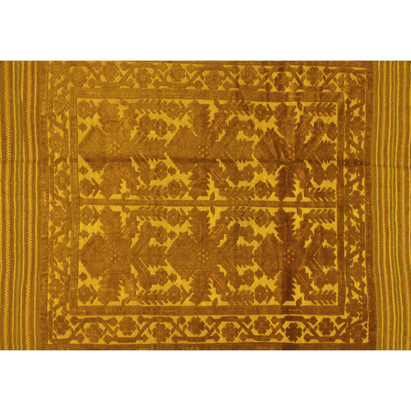 Marieliese Southwestern Machine Woven Polyester/Chenille Area Rug in Yellow, Rectangle 2' x 3'
