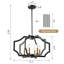 Élégant lustre géométrique 6 lumières, plafonnier de style industriel avec design rétro pour îlot de cuisine, salle à manger et salon