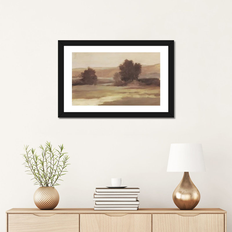 "Discrète Landscape II" par Ethan Harper, reproduction d’art, Blanc, Papier encadré noir, H 16 po x l 24 po x P 1 po