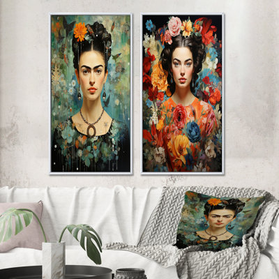 «Teal Coral Mexico Art Selfportrait», «Teal Coral Mexico Art Selfportrait With», 2 pièces