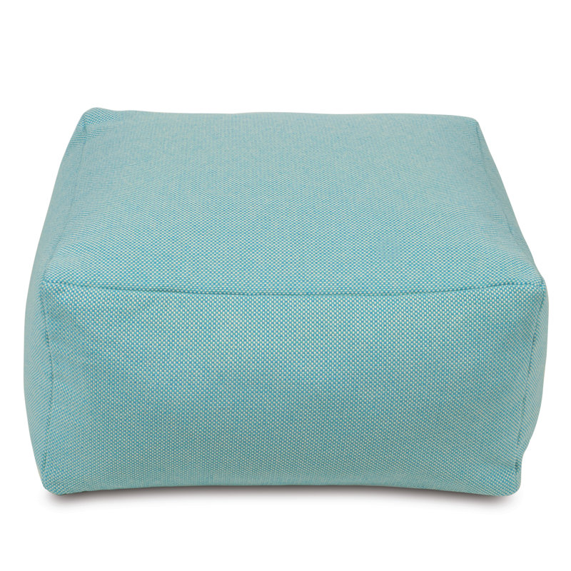 Repose-pieds carré large 24 po Harris, Mélange de coton bleu sarcelle