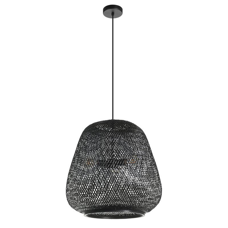 Luminaire suspendu géométrique unique Galvin, Noir, 3