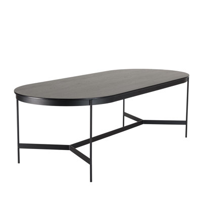 Ilmie Oak Oval Metal Base Dining Table