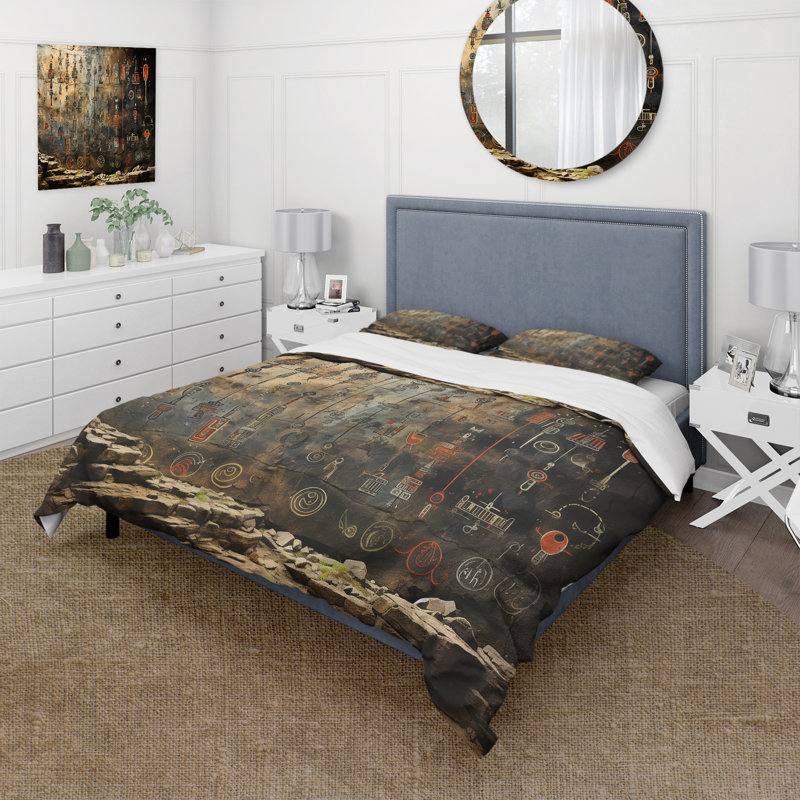 Ensemble de housse de couette Native Art Native Petroglyphs I - Native American
