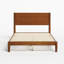 Structure de lit simple Mid Century en bois massif avec support en lattes de bois, brun-1904663222-1904663216