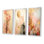 «Vintage Boho Flower Collage In Faded Colors IV», 3 pièces sur toile