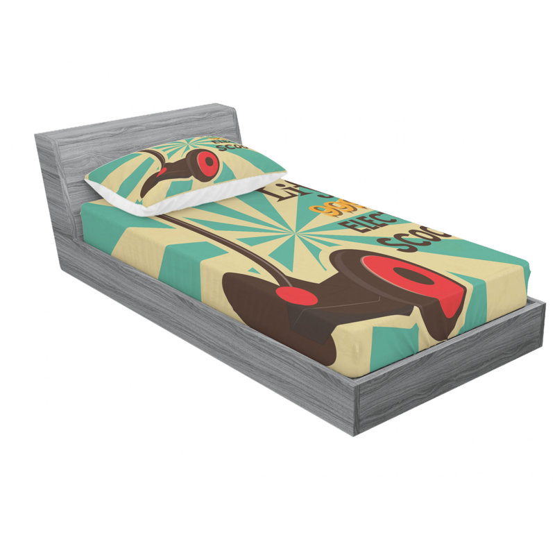 Ensemble de draps électrique scooter, Ensemble de draps pour lit simple avec 1 taie d'or