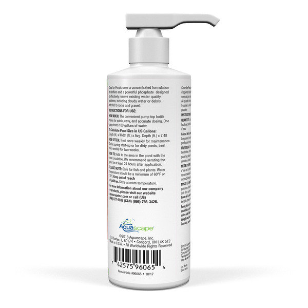 Clear Water Treatment for Ponds, 7" H x 2" W x 3" D