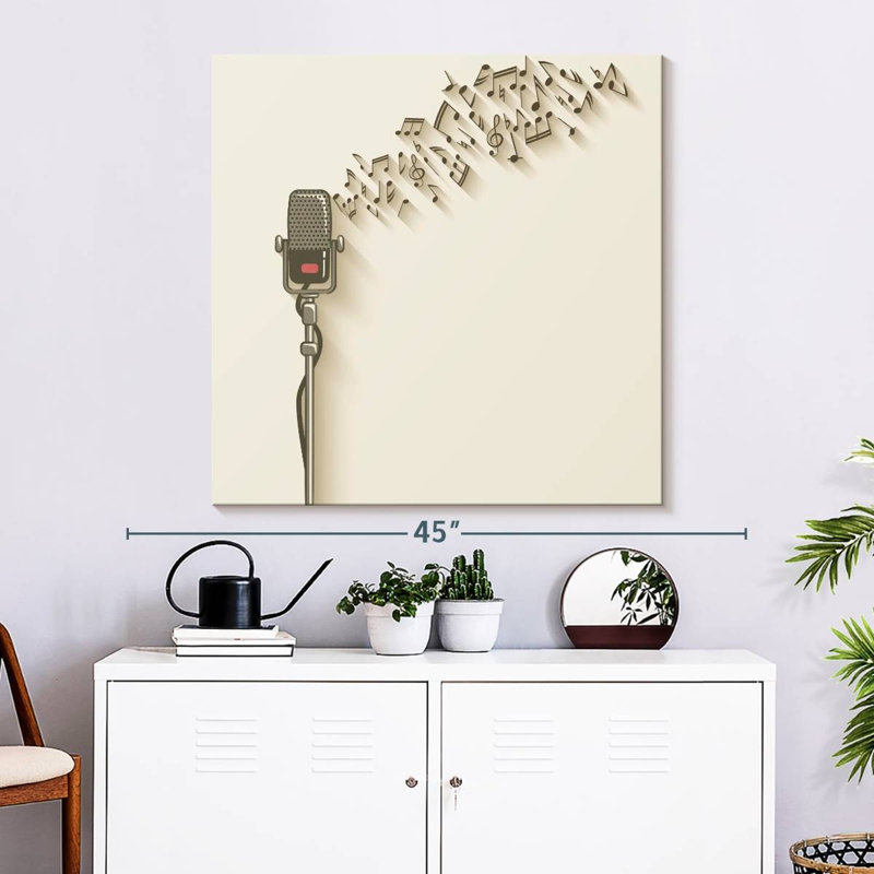 Microphone Abarca avec notes, H 33 po x l 33 po