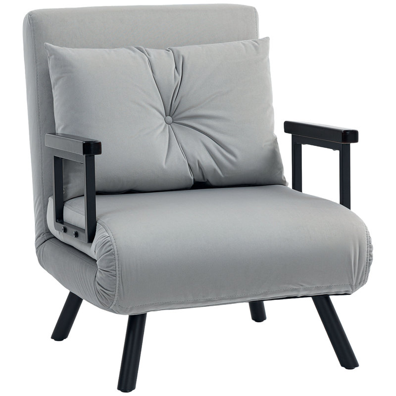 Upholstered Armchair, Light Grey
