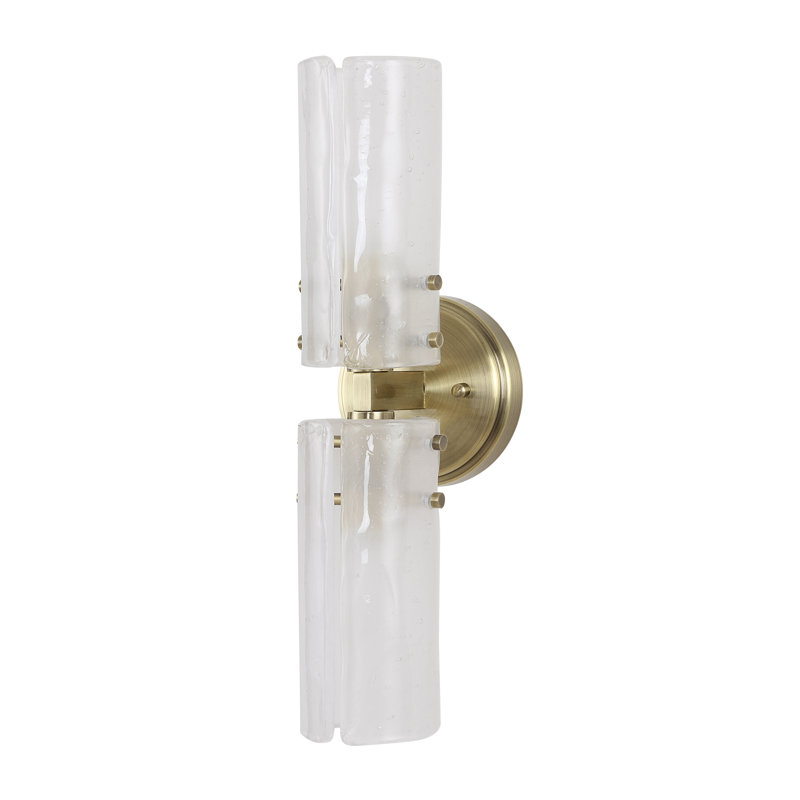 Everly Quinn Hibner 2 Light Glass Sconce