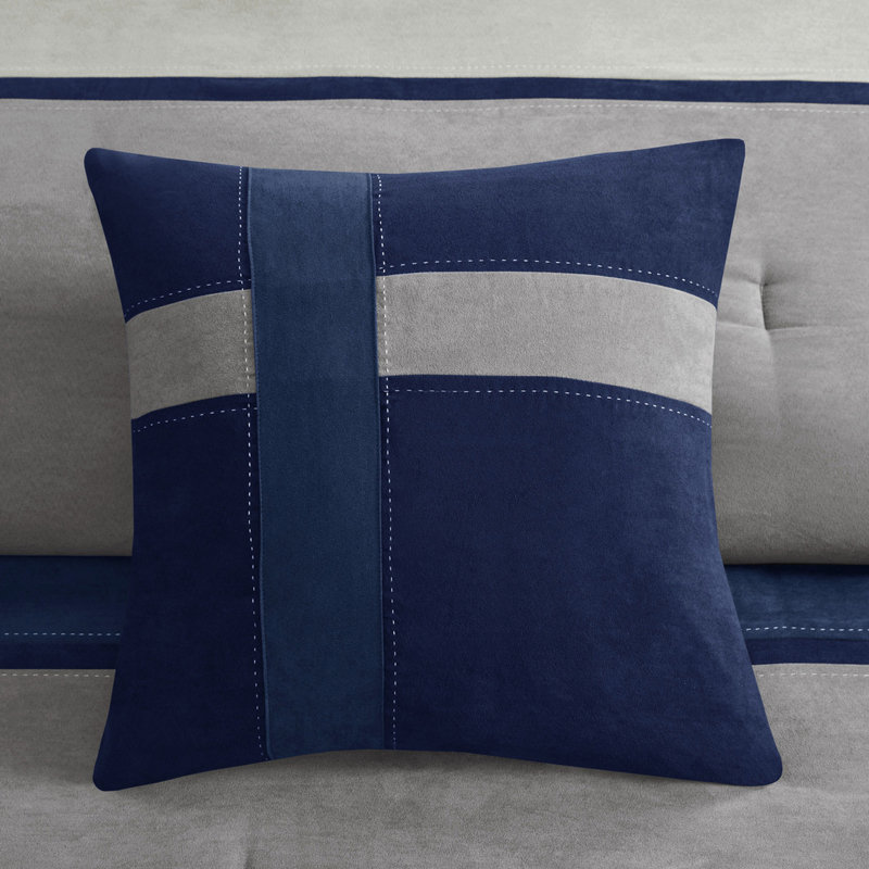 Édredon bleu très grand 7 pièces - faux suède, au choix, lavable à la machine