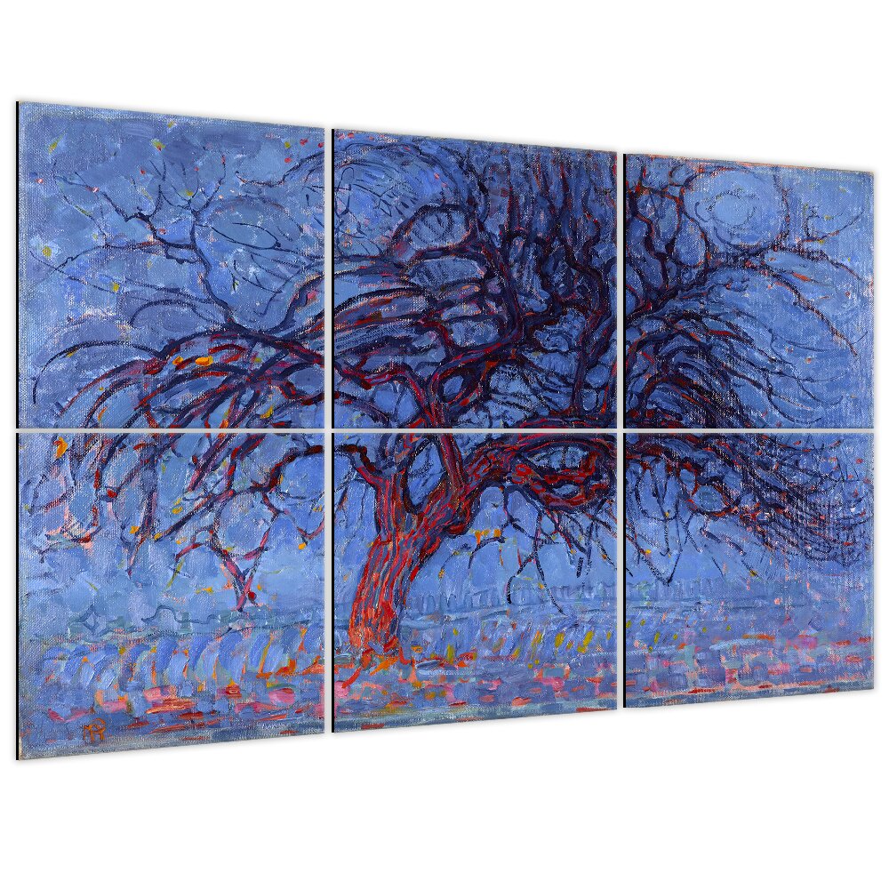 6-tlg. Wandbilder-Set The Red Tree von Piet Mondrian