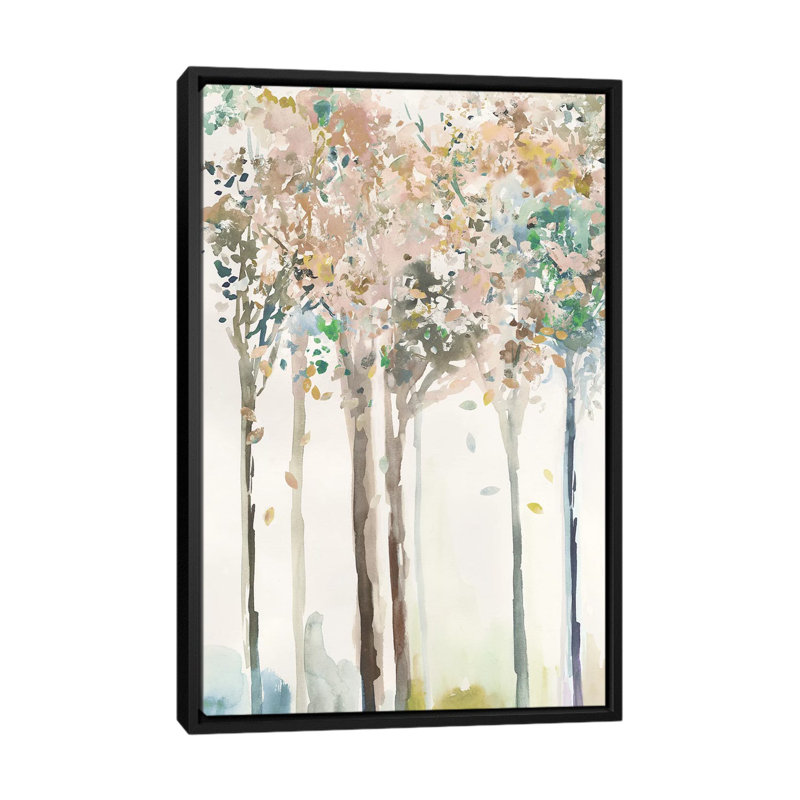 "Golden Trees II" par Allison Pearce, reproduction d’art, H 26 po x l 18 po x 1,5 po, Pas de tapis, Toile avec cadre noir