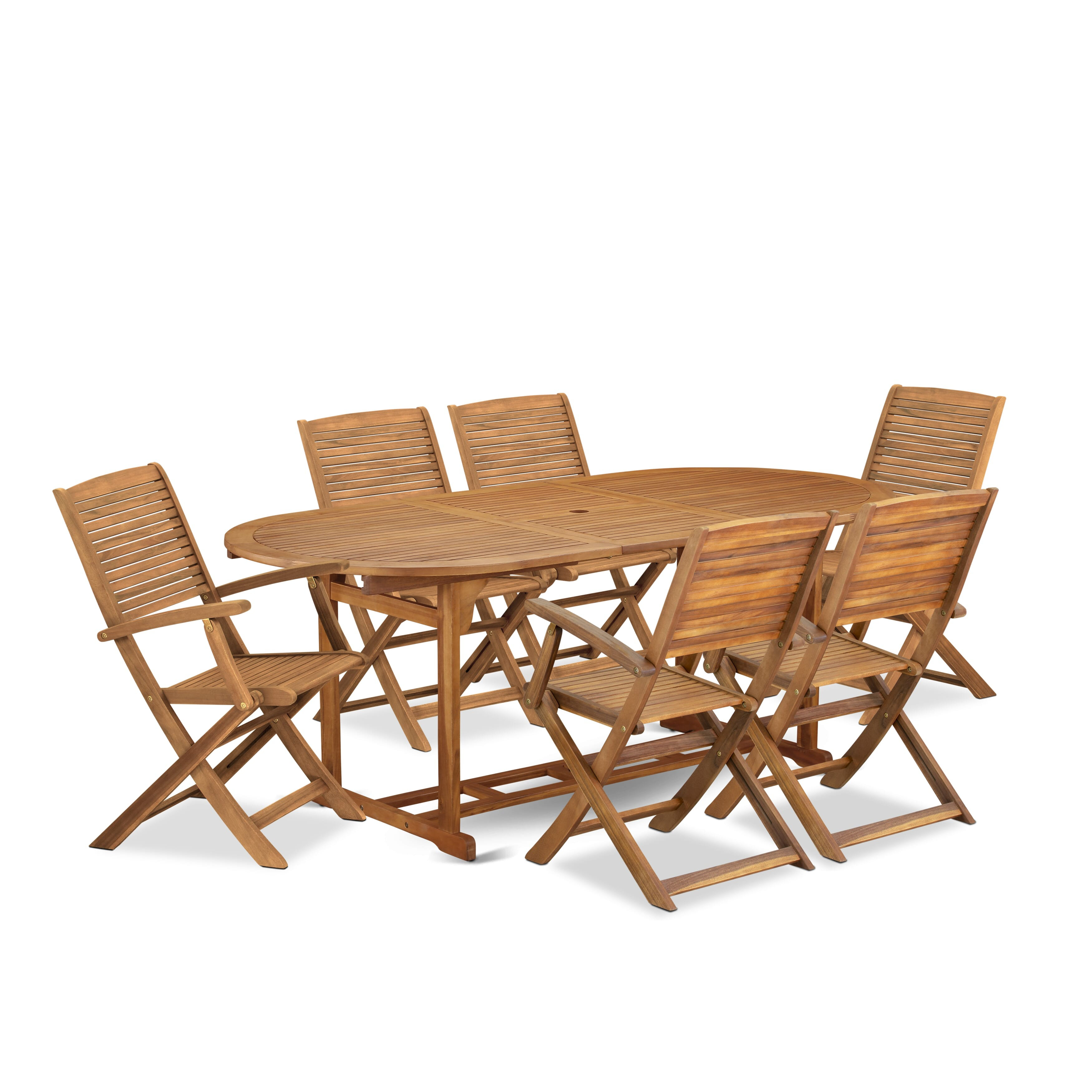 Winston Porter 7 Piece Outdoor Patio Dining Sets Includes an Oval