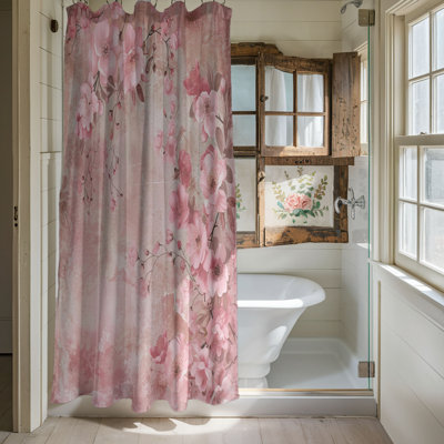 Worn Blush Florals - 1 Piece Standard Shower Curtain
