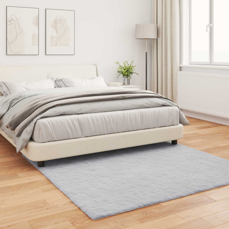  Faux Rabbit Fur Rug Olite Polyester, Grey, Rectangle 200 x 280 cm