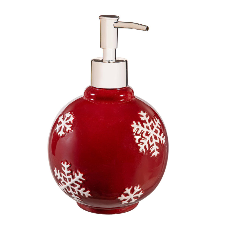 Ceramic Ornament with Snowflakes Soap Dispenser