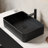 Tulio 48"Striped Bathroom Vanity With Vessel Sink, Freestanding Bathroom Storage Cabinet With Three Doors And One Open Shelf, Black Rectangular Ceramic Basin And Carrara White Sintered Stone Counter Top, Black