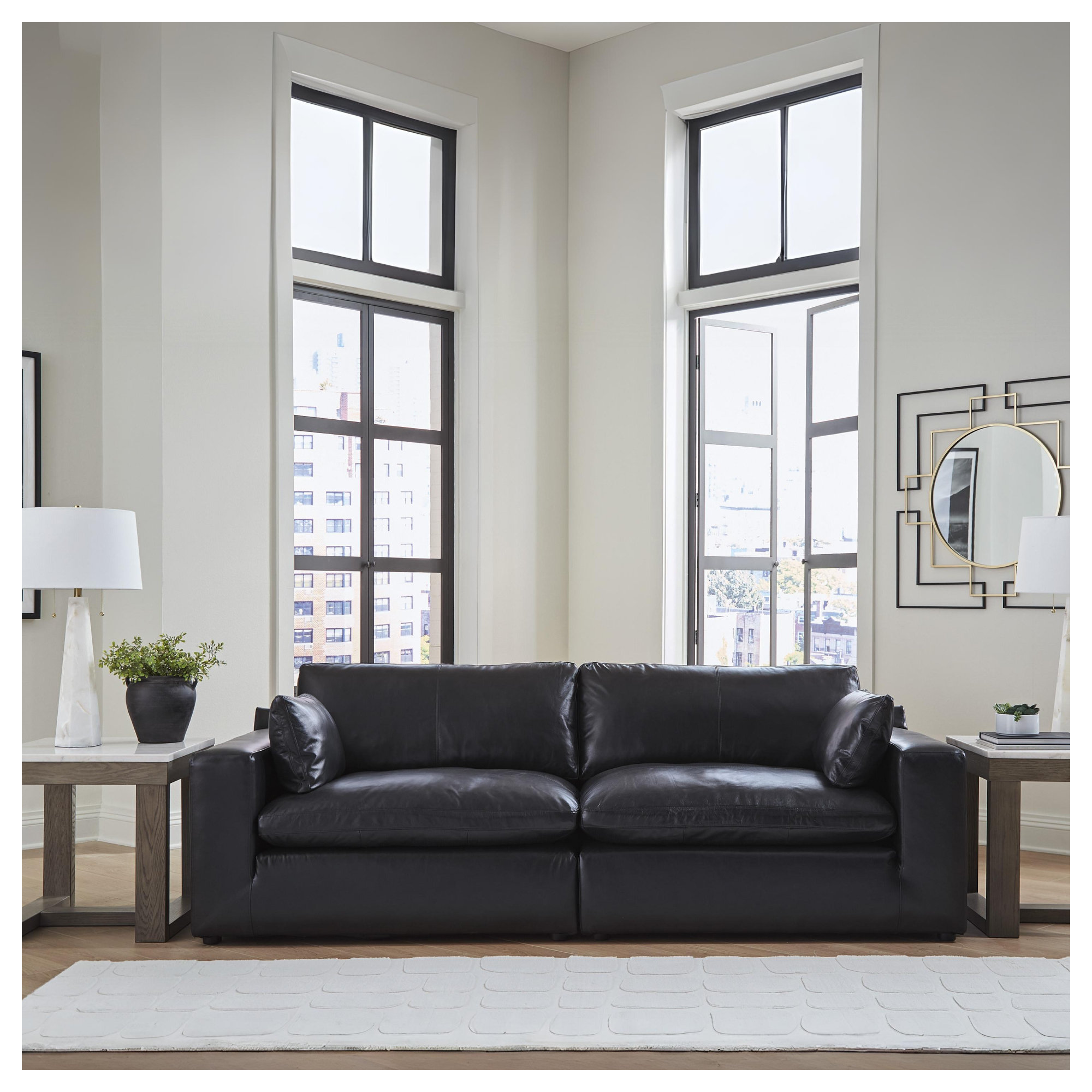 Aberdeen 2-Piece Modular Sofa, Black