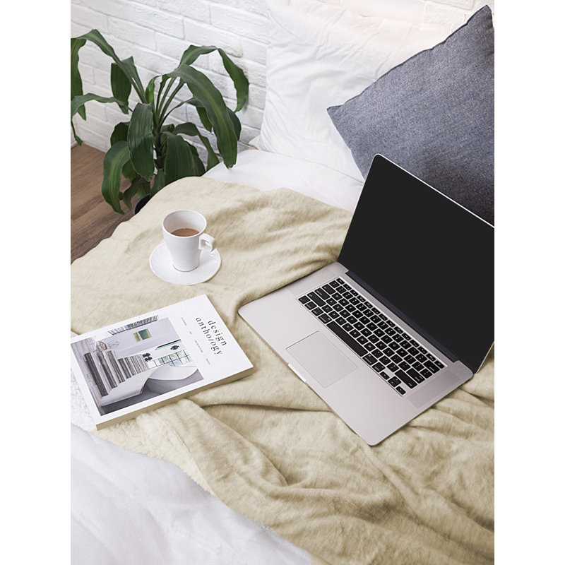  Jeté Melange, L 50 po x L 60 po, Mélange latté