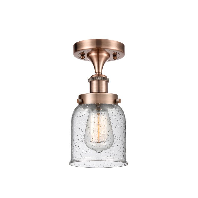Plafonnier semi-encastré 1 lumière Analily, Cuivre antique, H 11 po x l 5 po x P 5 po, Ampoule non incluse