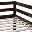 Lit mezzanine simple, fabriqué en bois d'hévéa, construction stable avec des lattes, profil bas pour, maximise l'abat-jour en bois massif de rangement de chambre à coucher, structure, commodité, nombreuses possibilités-1327351417