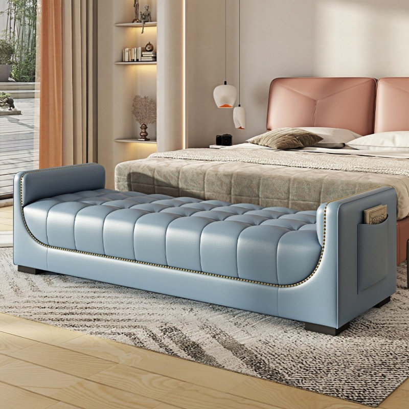 Tabouret de lit italien luxueux, Bleu