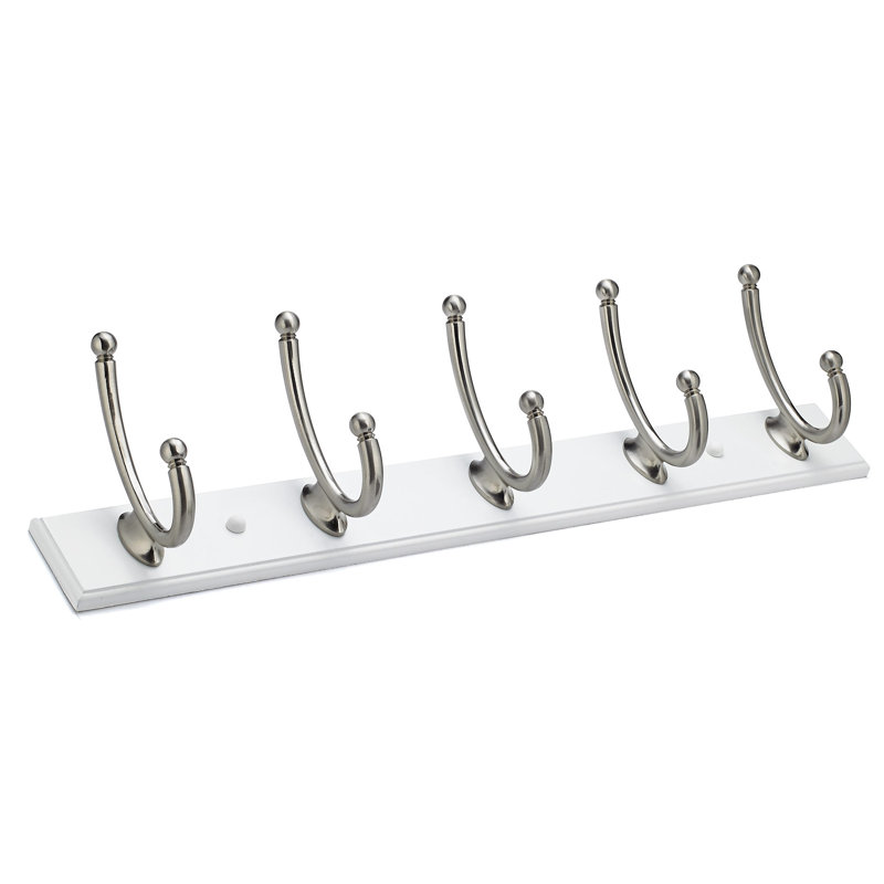 Porte-manteau mural contemporain, Blanc / nickel brossé