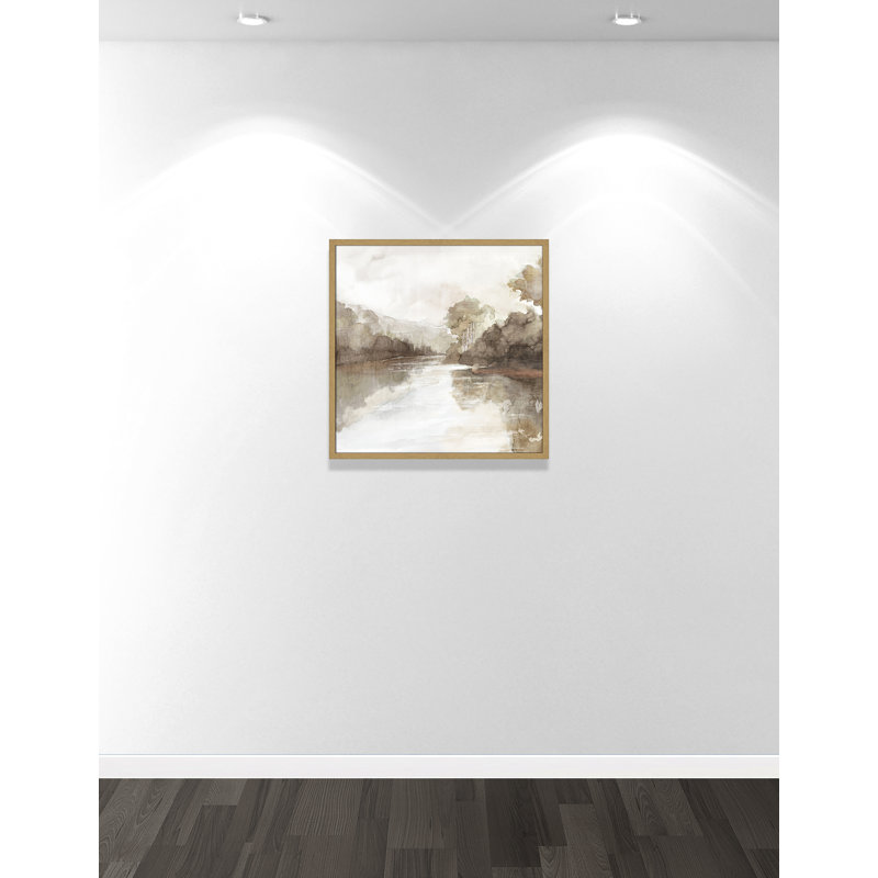 «Fall Nature Print» par Eva Watts, Grain de bois naturel, L 27,5 po x H 27,5 po, Impression encadrée